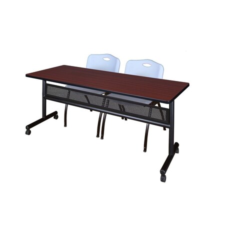 Kobe Rectangle FlipTop Table, 72" W, 29" H, Laminate Top, Mahogany MKFTM7224MH47GY